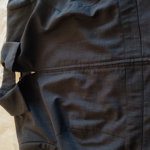 Amanda Smith Blazer Jacket Gray Size 22 W Zip Front Long Sleeve  Classic Office - Picture 10 of 12